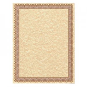 Southworth Parchment Certificates, Vintage, 8 1/2 x 11, Copper w/ Burgundy/Gold-Foil Border, 50/Pack SOU91350 91350