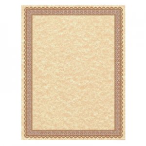 Southworth Parchment Certificates, Vintage, 8 1/2 x 11, Copper w/ Burgundy/Gold-Foil Border, 50/Pack SOU91350 91350