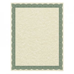 Southworth Parchment Certificates, Traditional, 8 1/2 x 11, Ivory w/ Green Border, 50/Pack SOU91341 91341