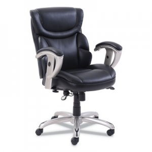SertaPedic Emerson Task Chair, Supports up to 300 lbs., Black Seat/Black Back, Silver Base SRJ49711BLK 49711BLK