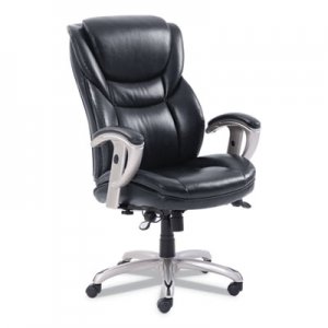 SertaPedic Emerson Executive Task Chair, Supports up to 300 lbs., Black Seat/Black Back, Silver Base SRJ49710BLK 49710BLK