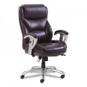 SertaPedic Emerson Big and Tall Task Chair, Supports up to 400 lbs., Brown Seat/Brown Back, Silver Base SRJ49416BRW 49416BRW