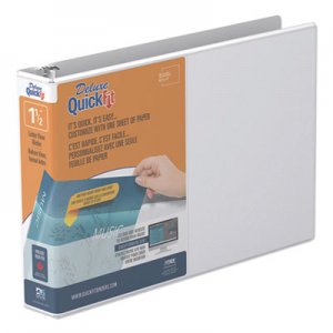 Stride QuickFit Landscape Spreadsheet Round Ring View Binder, 3 Rings, 1.5" Capacity, 11 x 8.5, White STW97120 97120