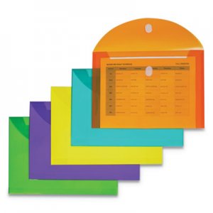 C-Line Reusable Poly Envelope, Hook and Loop Closure, 8.5 x 11, Assorted, 10/Pack CLI58030 58030