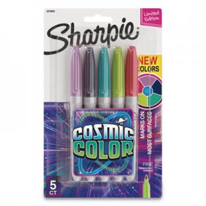 Sharpie Cosmic Color Permanent Markers, Medium Bullet Tip, Assorted Colors, 5/Pack SAN2010953 2010953