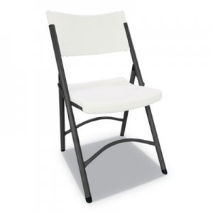 Alera Premium Molded Resin Folding Chair, White Seat/White Back, Dark Gray Base ALEFR9302
