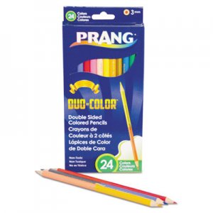 Prang Duo-Color Colored Pencil Sets, 3 mm, 2B (#1), Assorted Lead/Barrel Colors, Dozen DIX22112 22112