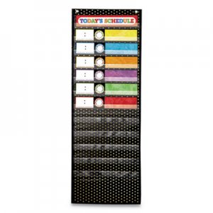 Carson-Dellosa Education Deluxe Scheduling Pocket Chart, 13 Pockets, 13w x 36h, Black CDP158041 158041
