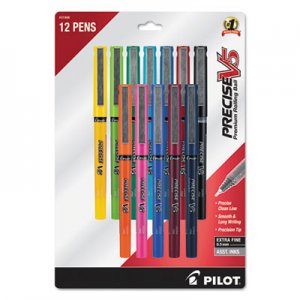 Pilot Precise V5 Stick Roller Ball Pen, Fine 0.5mm, Assorted Ink/Barrel, Dozen PIL31888 31888