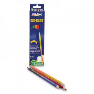 Prang Duo-Color Colored Pencil Sets, 3 mm, Assorted Lead/Barrel Colors, 6/Pack DIX22106 22106