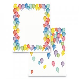 Astrodesigns Pre-Printed Paper, 28 lb, 8.5 x 11, Balloons, 100/Pack WAU91256 91256