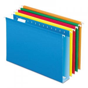 Pendaflex Extra Capacity Reinforced Hanging File Folders with Box Bottom, Legal Size, 1/5-Cut Tab, Assorted, 25/Box PFX5143X2ASST