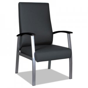 Alera Alera metaLounge Series High-Back Guest Chair, 24.6'' x 26.96'' x 42.91'', Black Seat/Black Back