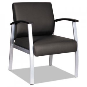Alera Alera metaLounge Series Mid-Back Guest Chair, 24.60'' x 26.96'' x 33.46'', Black Seat/Black Back