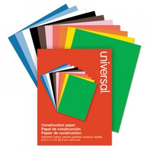 Universal Construction Paper, 76lb, 9 x 12, Assorted, 200/Pack UNV20900