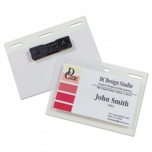 C-Line Self-Laminating Magnetic Style Name Badge Holder Kit, 2" x 3", Clear, 20/Box CLI92823 92823