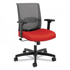 HON Convergence Mid-Back Task Chair with Swivel-Tilt Control, Supports up to 275 lbs, Red Seat, Black Back, Black