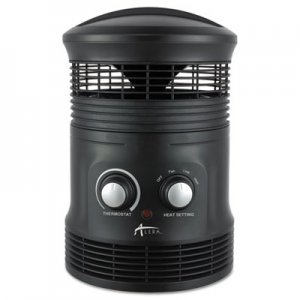 Alera 360 Deg Circular Fan Forced Heater, 8" x 8" x 12", Black ALEHEFF360B HEFF360B