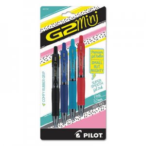 Pilot G2 Mini Retractable Gel Pen, Fine 0.7mm, Assorted Ink/Barrel, 4/Pack PIL31737 31737