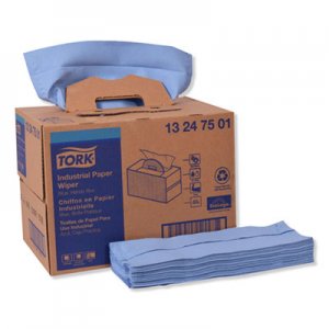 Tork Industrial Paper Wiper, 4-Ply, 12.8 x 16.5, Blue, 180/Carton TRK13247501 13247501