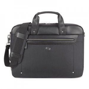 Solo Irving Briefcase, 16.54" x 2.36" x 13.39", Polyester, Black USLEXE1504 EXE150-4