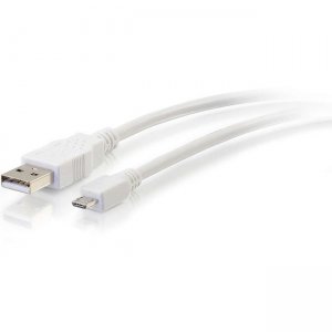 C2G 3ft USB 2.0 A to Micro-USB B Cable White - 3' USB Cable 27442