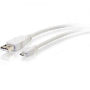 C2G 6ft USB 2.0 A to Micro-USB B Cable White - 6' USB Cable 27443