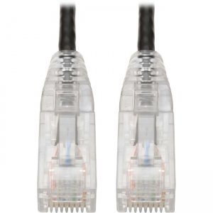 Tripp Lite Cat6 UTP Patch Cable (RJ45) - M/M, Gigabit, Snagless, Molded, Slim, Black, 8 in N201-S8N-BK