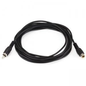 Monoprice 12ft RCA Plug/Jack M/F Cable - Black 657