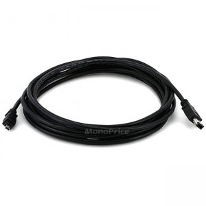 Monoprice IEEE-1394 FireWire iLink DV Cable 6P-4P M/M - 15ft (BLACK) 41