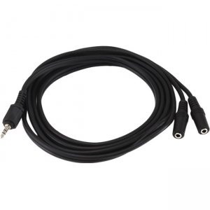 Monoprice 6ft 3.5mm Stereo Plug/Two 3.5mm Stereo Jack Cable - Black 668