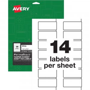 Avery PermaTrack Tamper-Evident Asset Tag Labels 60536 AVE60536