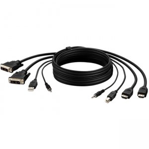 Belkin Dual DVI to HDMI High Retention + USB A/B + Audio Passive Combo KVM Cable F1DN2CCBL-DH6T