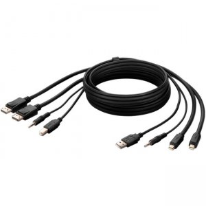 Belkin Dual MiniDP to DP + USB A/B + Audio Passive Combo KVM Cable F1DN2CCBL-MP10T