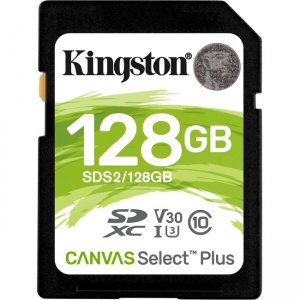 Kingston Canvas Select Plus SD Card For HD 1080p And 4K Video Cameras SDS2/128GB