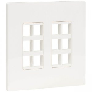 Tripp Lite 12-Port Keystone Double-Gang Faceplate, White, TAA N080-212