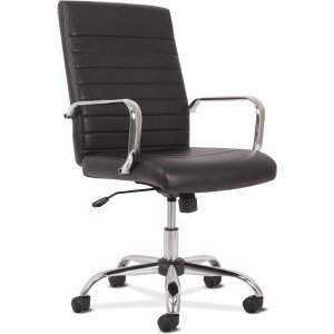 SertaPedic Emerson Executive Task Chair, Supports Up to 300 lbs., Black Seat-black Back, Silver Base