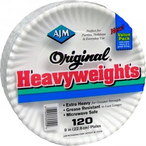 AJM Plates, Heavyweight Paper, 9", 960/CT, White OH9AJBXWHCT AJMOH9AJBXWHCT