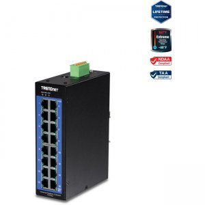 TRENDnet 16-Port Industrial Gigabit L2 Managed DIN-Rail Switch TI-G160I