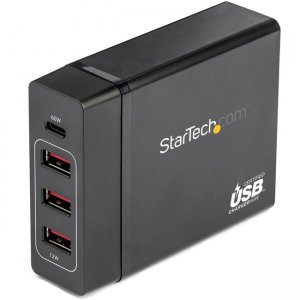 StarTech.com 1 Port USB-C Desktop Charger with 60W Power Delivery - 3 USB Ports DCH1C3A