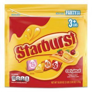 Starburst Original Fruit Chews, Cherry; Lemon; Orange; Strawberry, 50 oz Bag SBR28086 28086