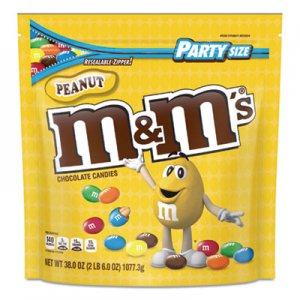 M & M's Milk Chocolate Candies, Milk Chocolate and Peanuts, 38 oz Bag MNM55116 55116