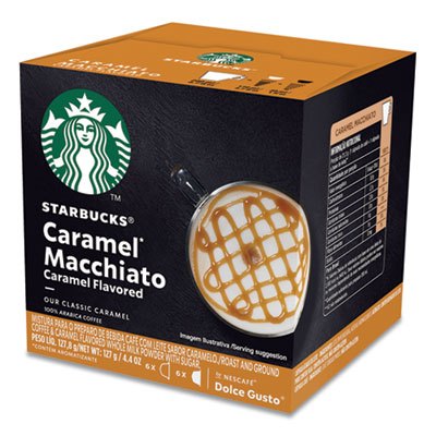 Nescafe Dolce Gusto Starbucks Coffee Capsules, Caramel Macchiato, 36/Carton NES94273 94273