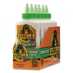 Gorilla Glue School Glue Liquid, 4 oz, Dries Clear, 6/Pack GOR2754208PK 2754208PK