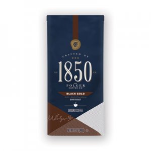 1850 Coffee, Black Gold, Dark Roast, Ground, 12 oz Bag FOL60516EA 60516EA