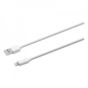 Innovera USB Lightning Cable, 10 ft, White IVR30022
