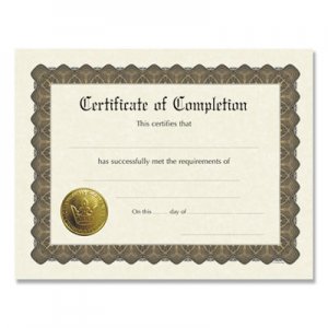 Great Papers! Ready-to-Use Certificates, 11 x 8.5, Ivory/Brown, Completion, 6/Pack COS930400 930400