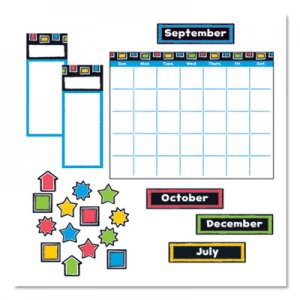 TREND Bold Strokes Wipe-Off Calendar Bulletin Board Set, Assorted, 18" x 26.5" TEPT8392 T8392