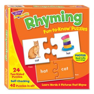TREND Fun to Know Puzzles, Ages 3 to 9, 24 2-Sided Puzzles TEPT36009 T36009