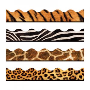 TREND Terrific Trimmers Print Board Trim, 2 1/4" x 156 ft, Animal Prints, Assorted TEPT92917 T92917